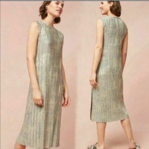 Anthropology Akemi + Kin Metallic Gold Dress